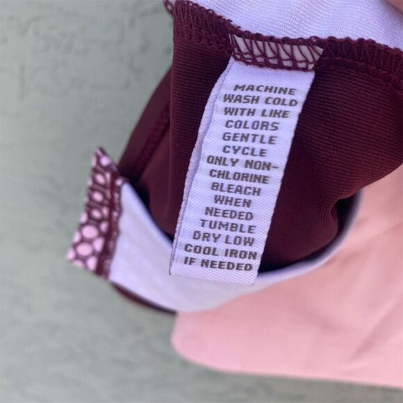 LBH Women's Pleated Tennis Skort M Burgundy & Pink Built-in Shorts - Picture 6 of 8